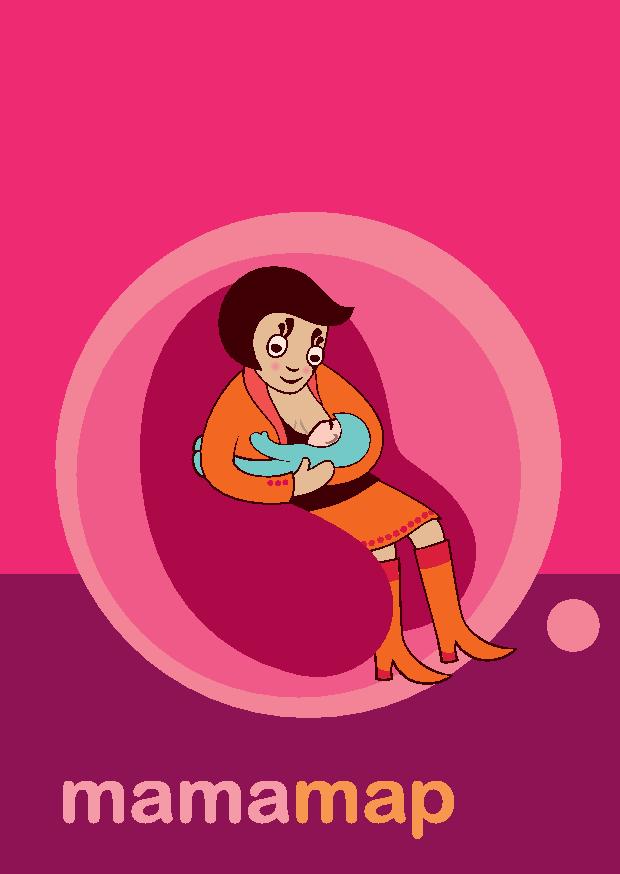 mamamap - allattamento al seno e mobilità - cartolina, adesivo